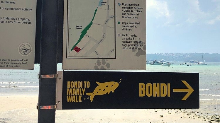 Signpost along the Bondi to Manly walk