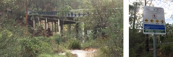 Bridge and sign for Mermaid Pools walking track