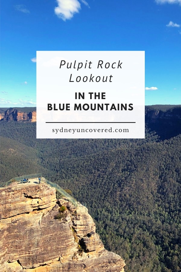 Pulpit Rock lookout point in the Blue Mountains