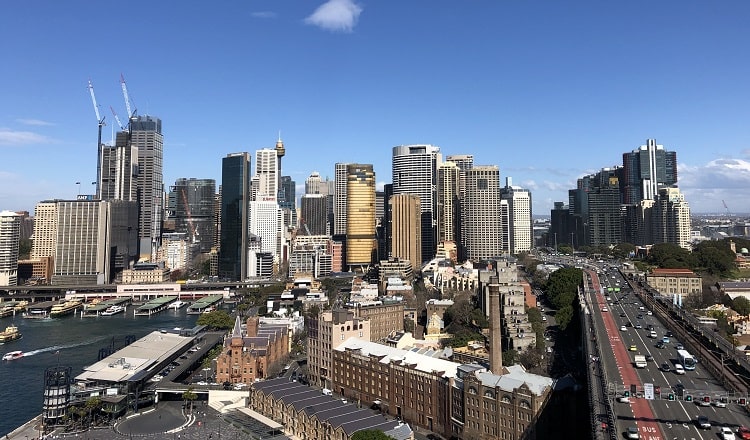 Sydney CBD views from the Pylon Lookout