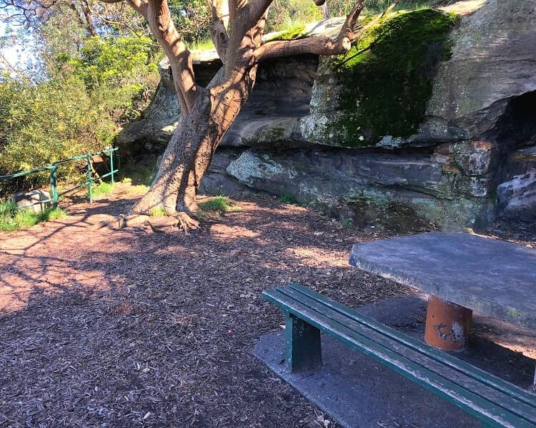 Picnic table in Balls Head Reserve