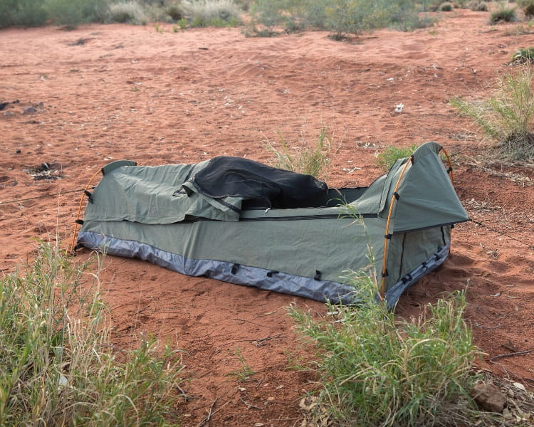 Dome swag in Australian outback