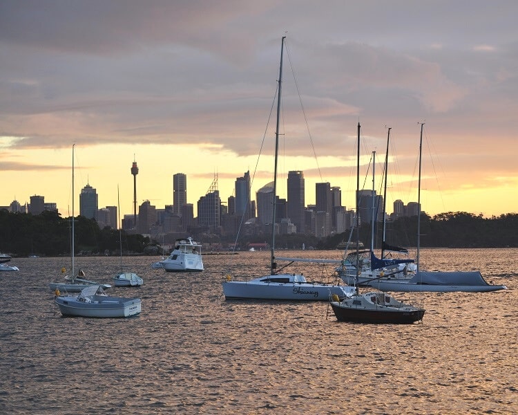 Sunset as seen from Robertson Park in Watsons Bay