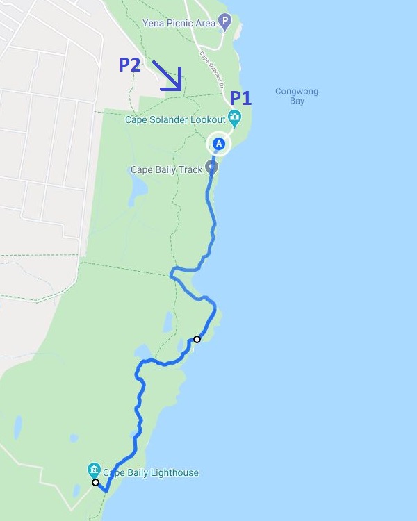 Map and route of the Cape Baily Track