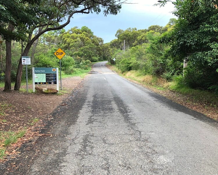 Starting point of the Karloo Track in Heathcote