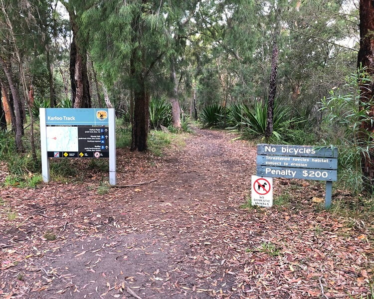 Official starting point of the Karloo Track to Karloo Pools