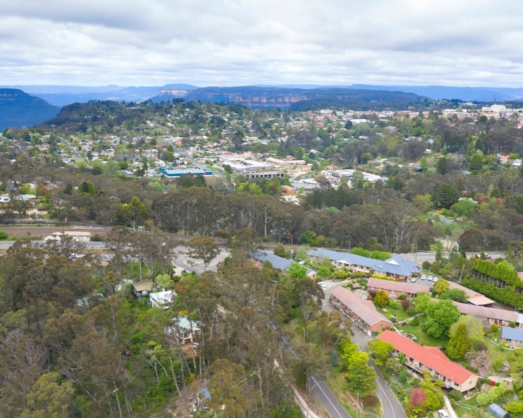 The town of Leura seen from above