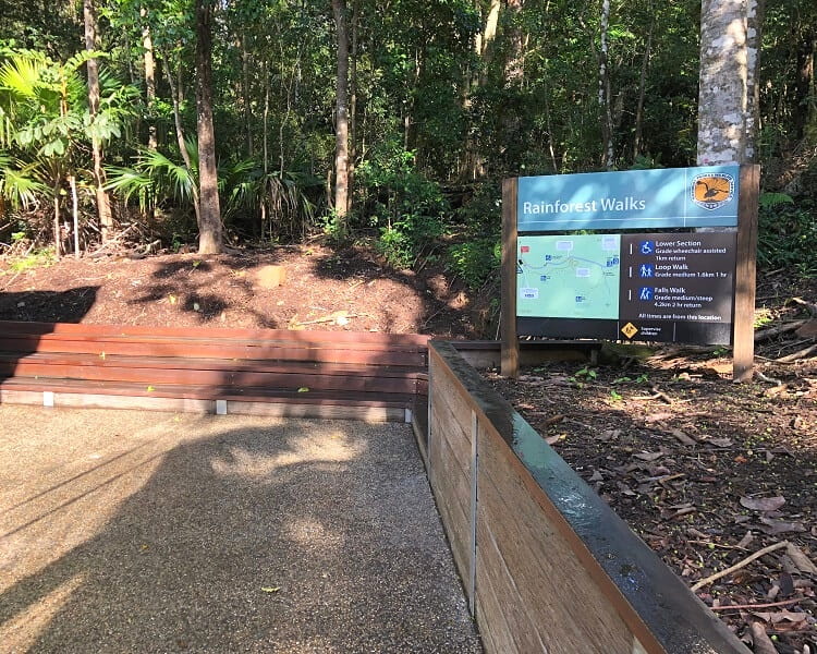 Start of the rainforest walk at Minnamurra Rainforest Centre