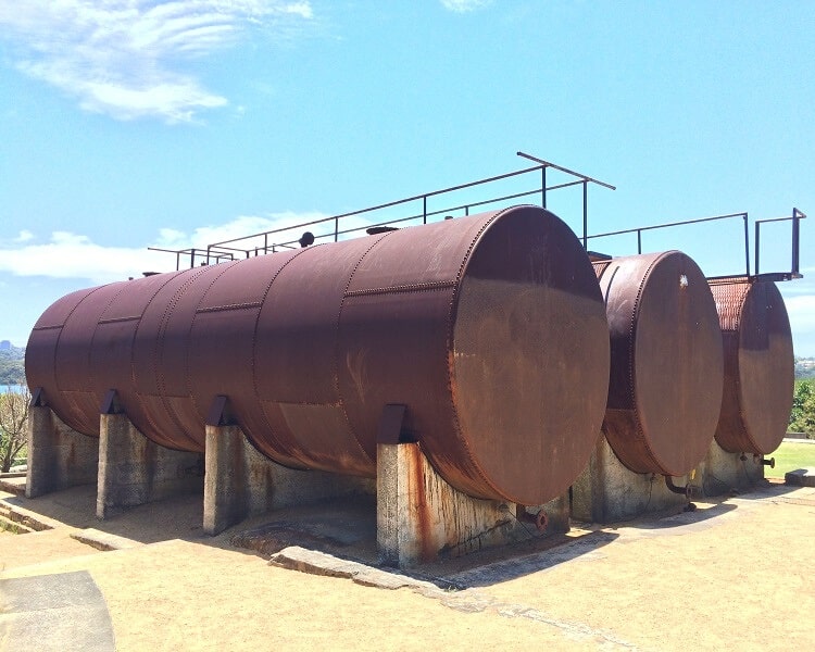 Old oil tanks in Ballast Point Park