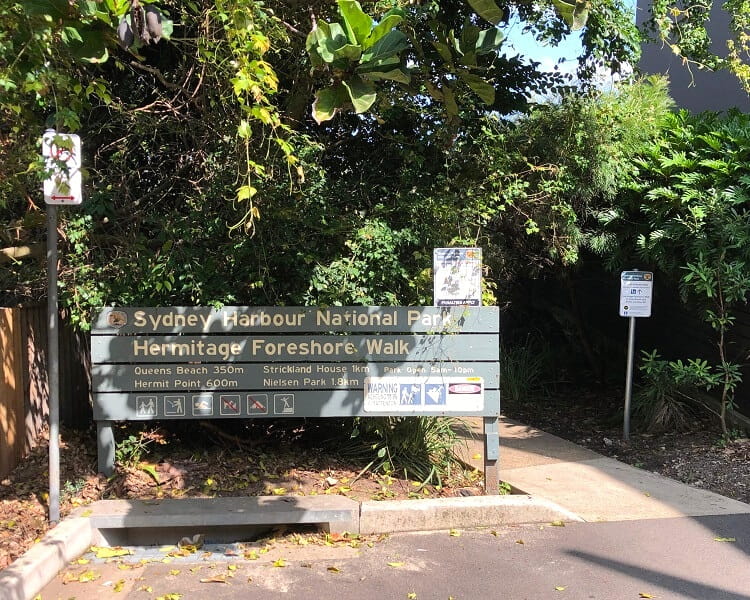 Starting point of the Hermitage Foreshore Walk