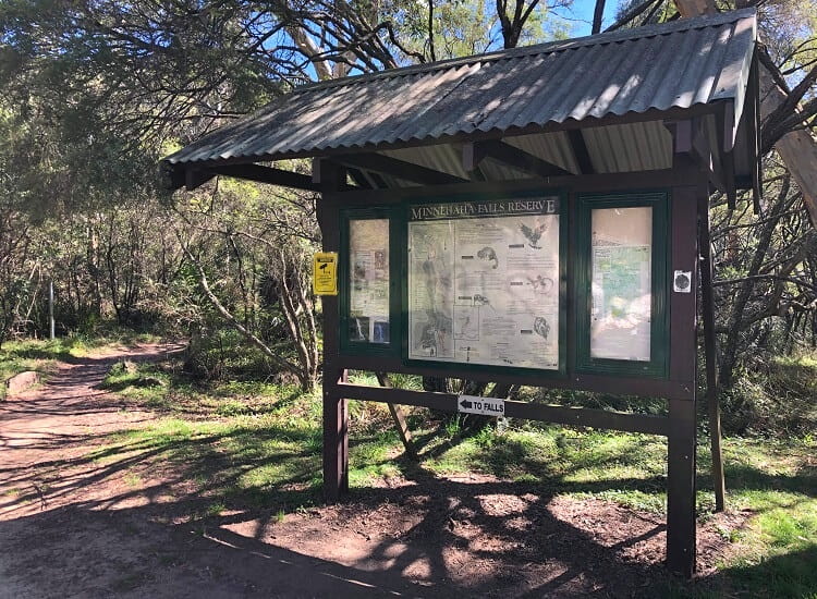 Information board at Minnehaha Falls Reserve