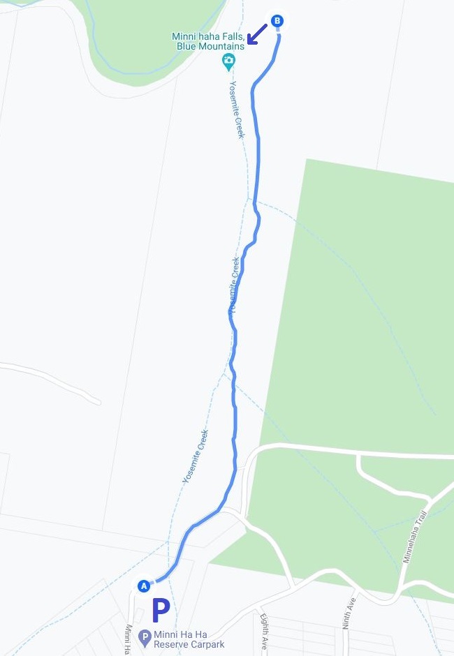 Minnehaha Falls Track Map Route 