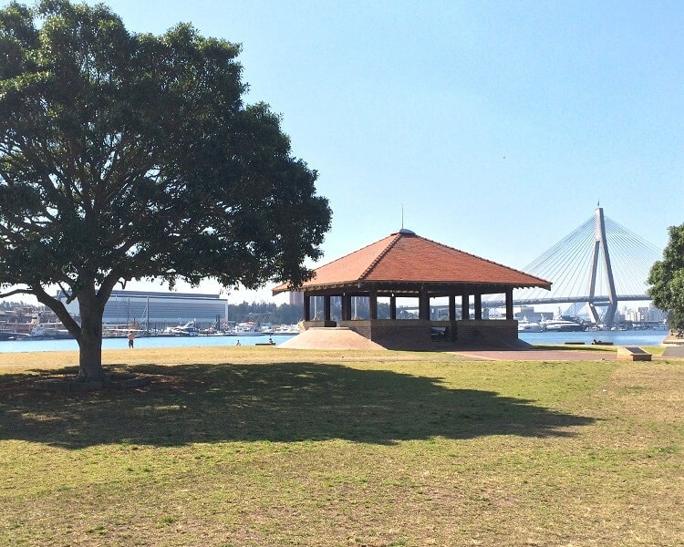 Bicentennial Park in Glebe facing Rozelle Bay and Blackwattle Bay