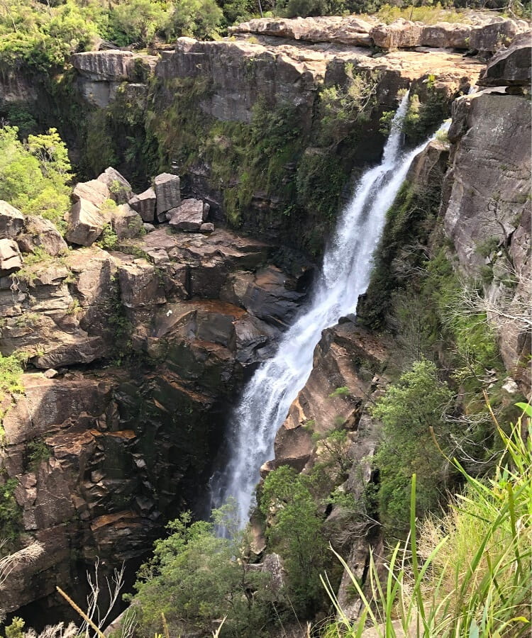 Side view of Carrington Falls