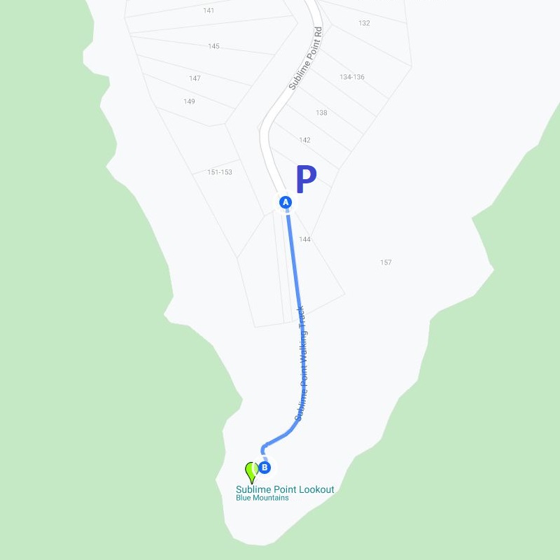 Map and route of Sublime Point walking track