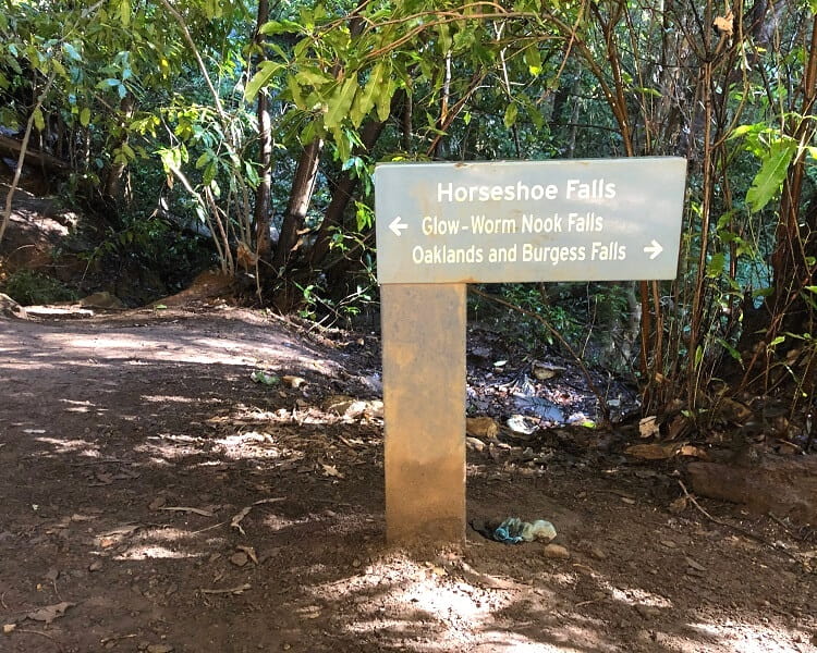 Sign for Horseshoe Falls