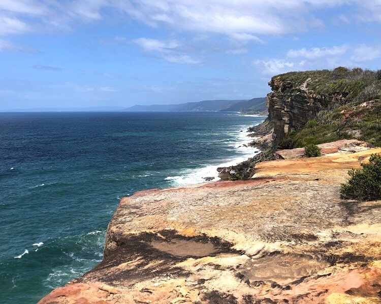 Coastal cliffs on the Coast Track