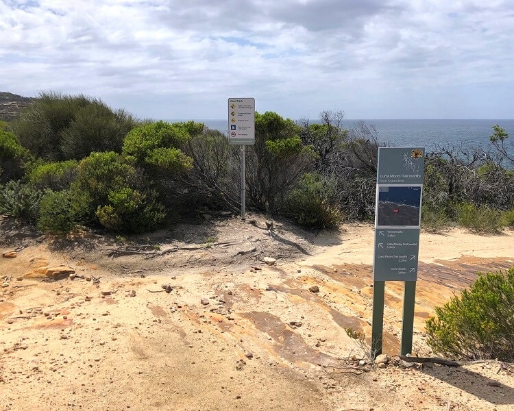 Intersection Curra Moors and Coast Track