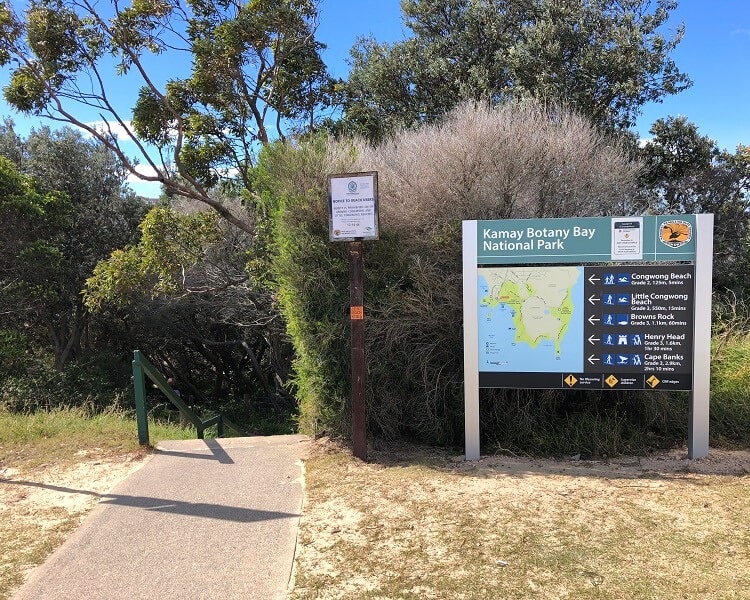 Start of the La Perouse walk to Cape Banks