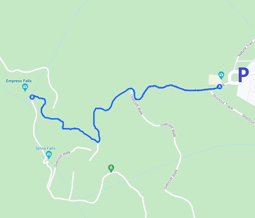 Map and route of the Empress Falls Walk