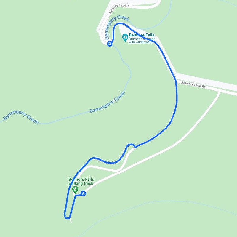 Map of the Belmore Falls walking track