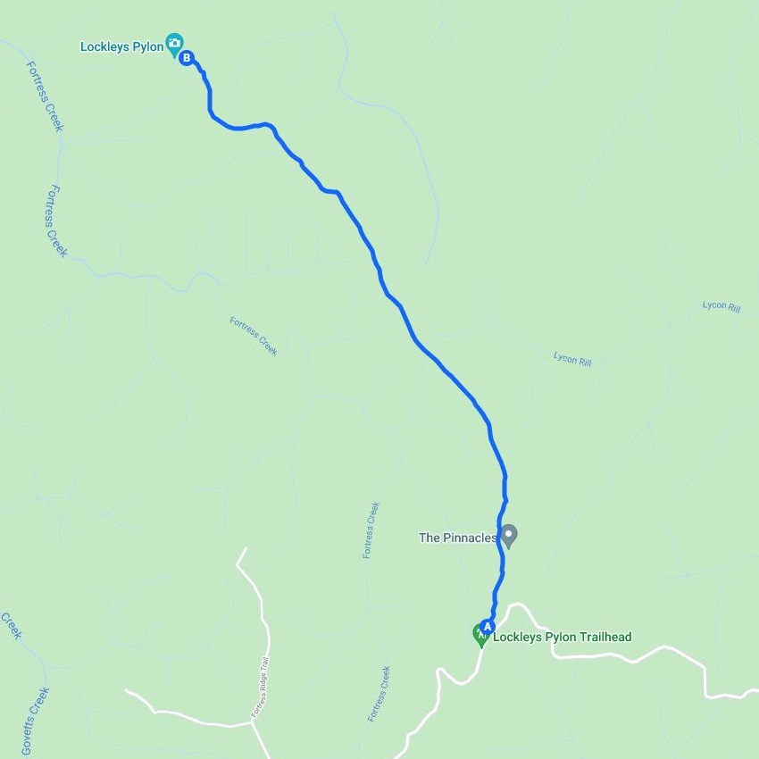 Map of the Lockleys Pylon Track