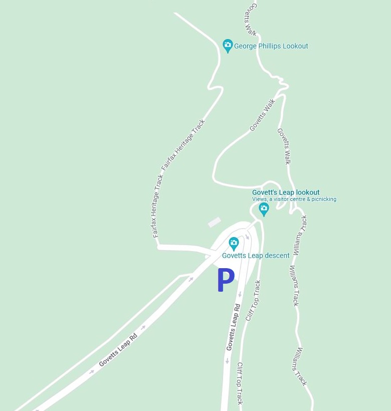 Map of the Govetts Leap Lookout
