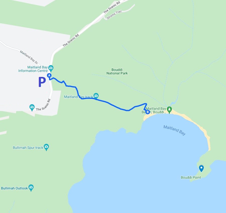 Map of the Maitland Bay Track