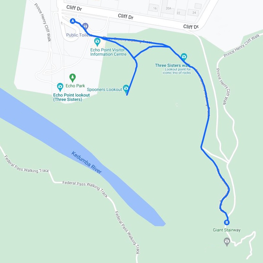 Map of the Three Sisters Walk