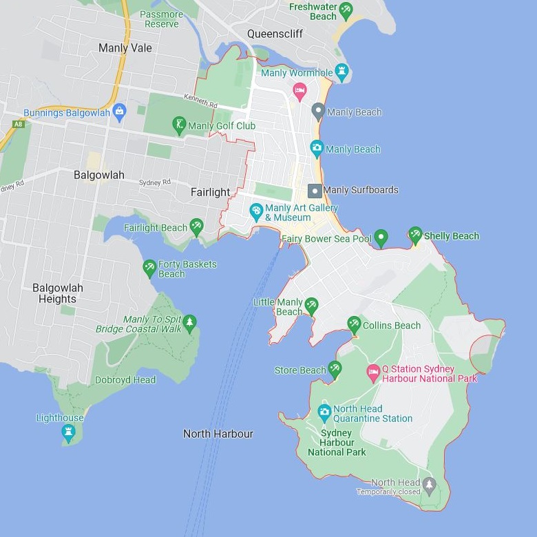 Map of Manly