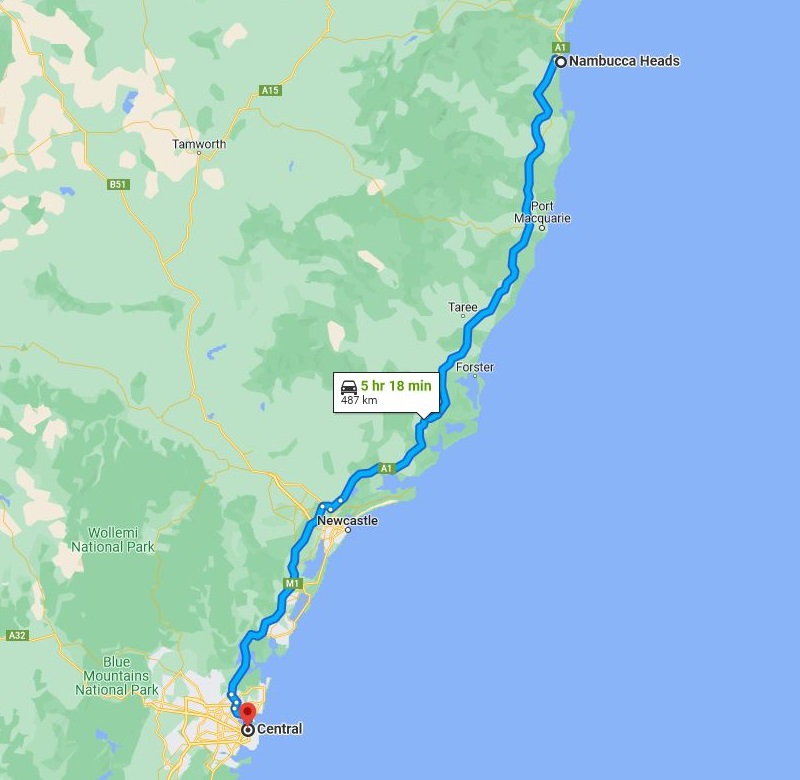 Drive from Sydney to Nambucca Heads