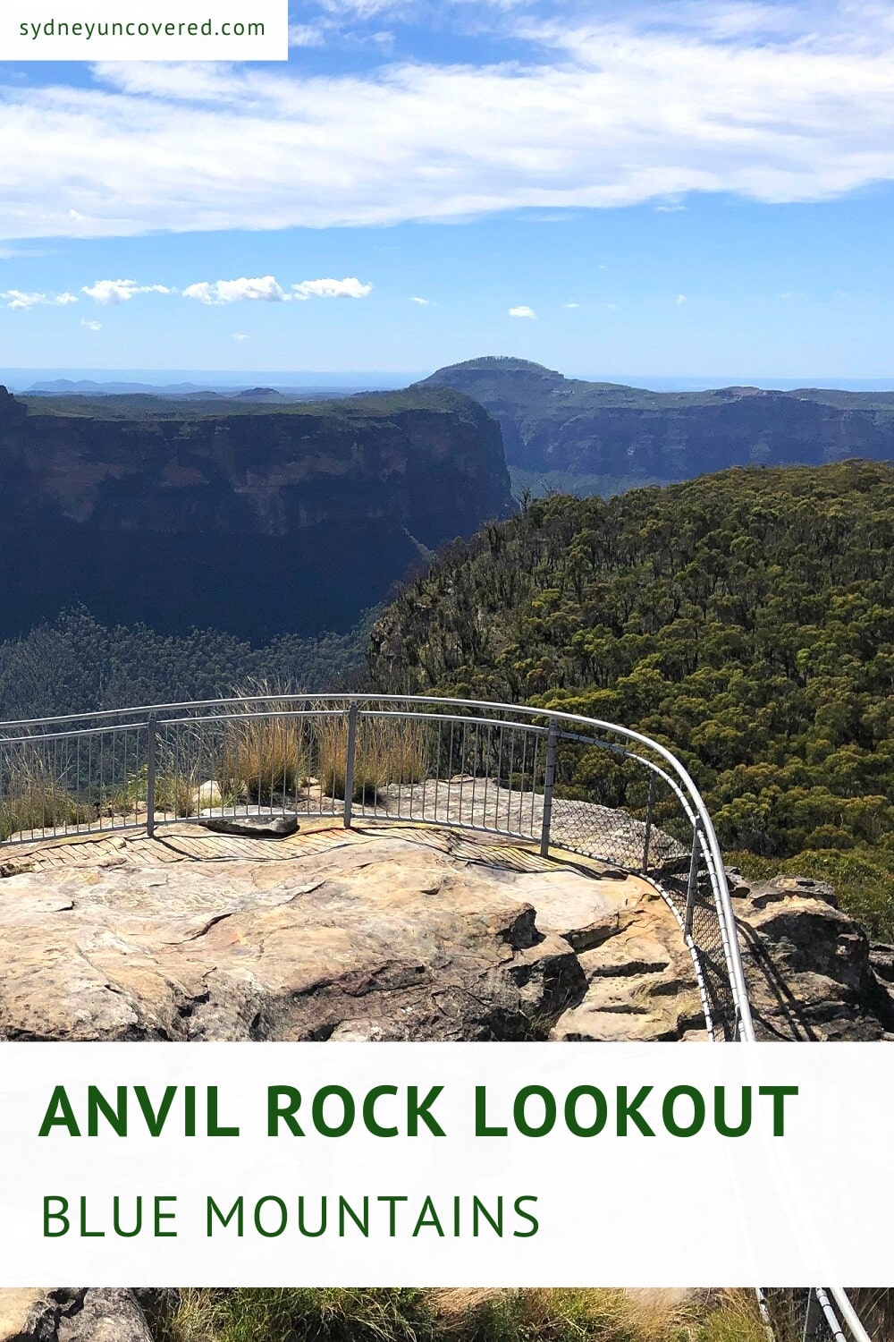 Anvil Rock Lookout and the Wind Eroded Cave in the Blue Mountains