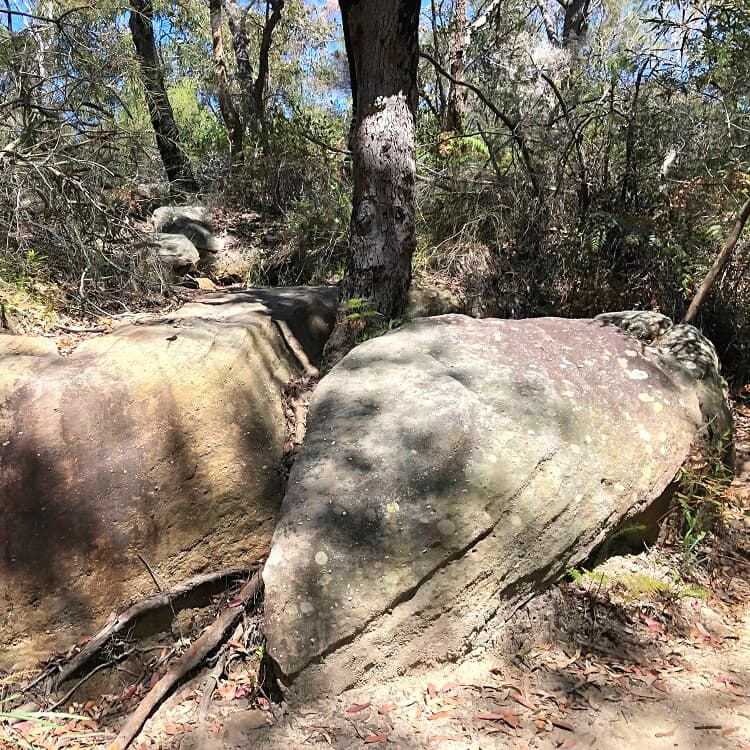 Boulders on the trail to Marley Beach