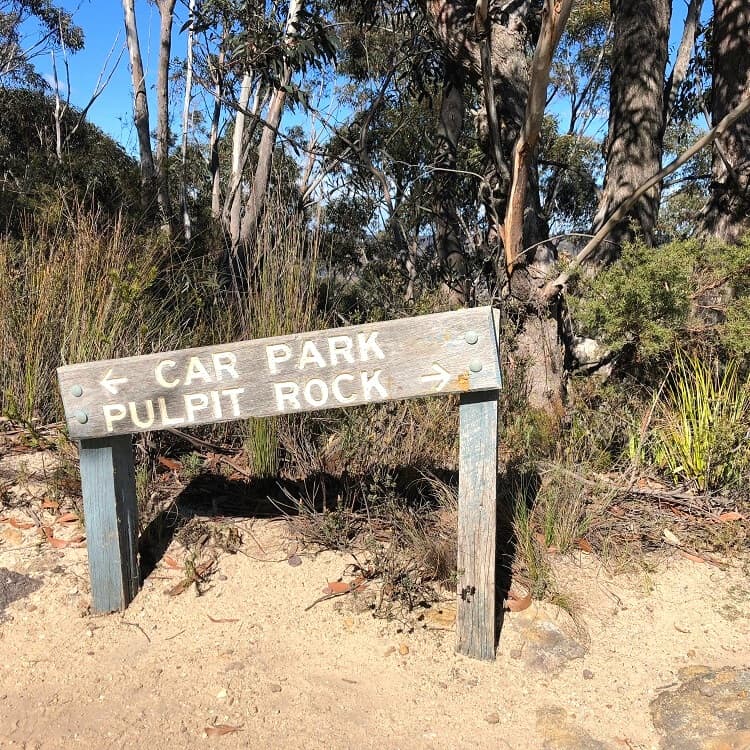 Signpost at Pulpit Rock car park
