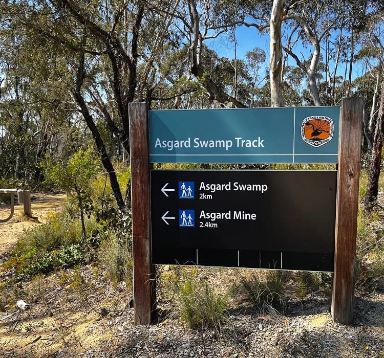 Asgard Swamp Track signpost