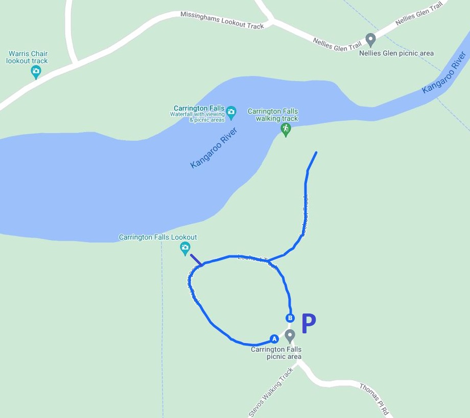 Map of the Carrington Falls walking track