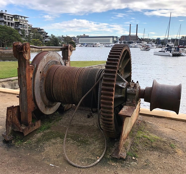 Old winch along Glebe foreshore