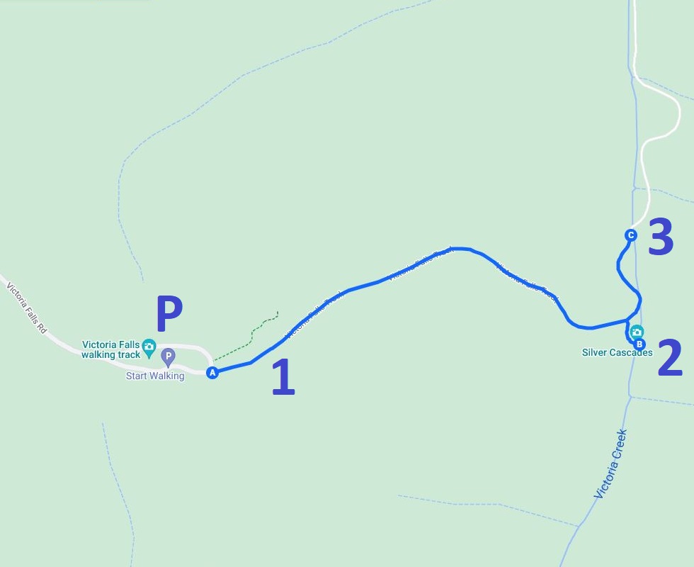 Map of Victoria Falls Walking Track