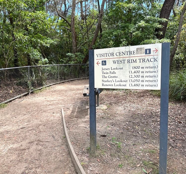 West Rim Track signpost