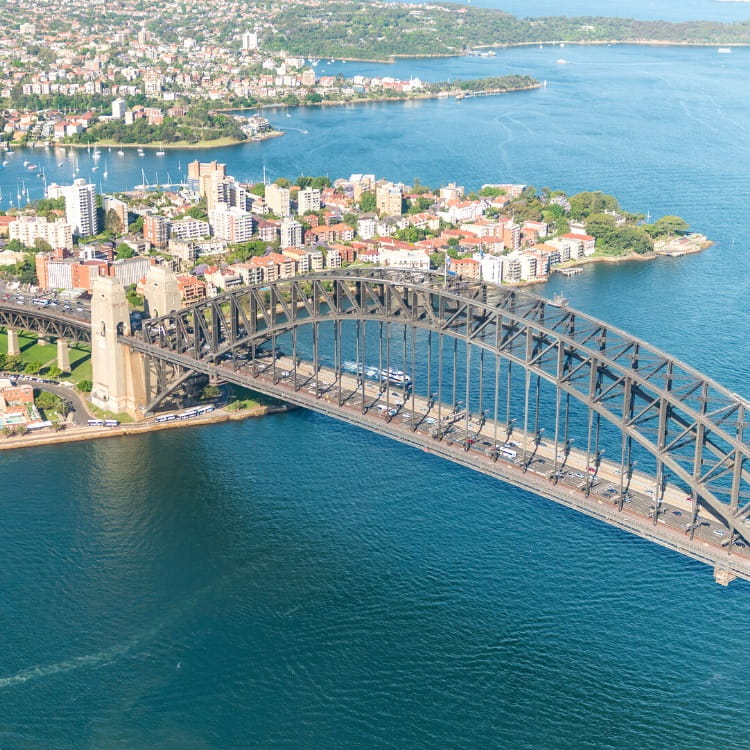 Sydney Harbour views from helicopter