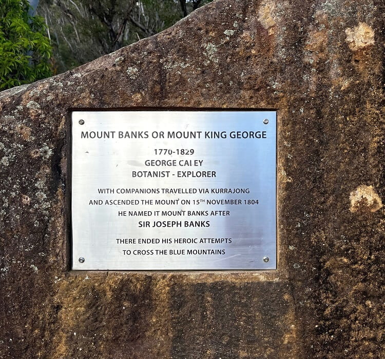 George Caley plaque