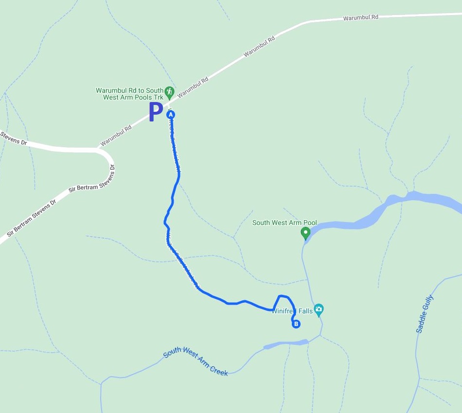 Map of the Winifred Falls Trail