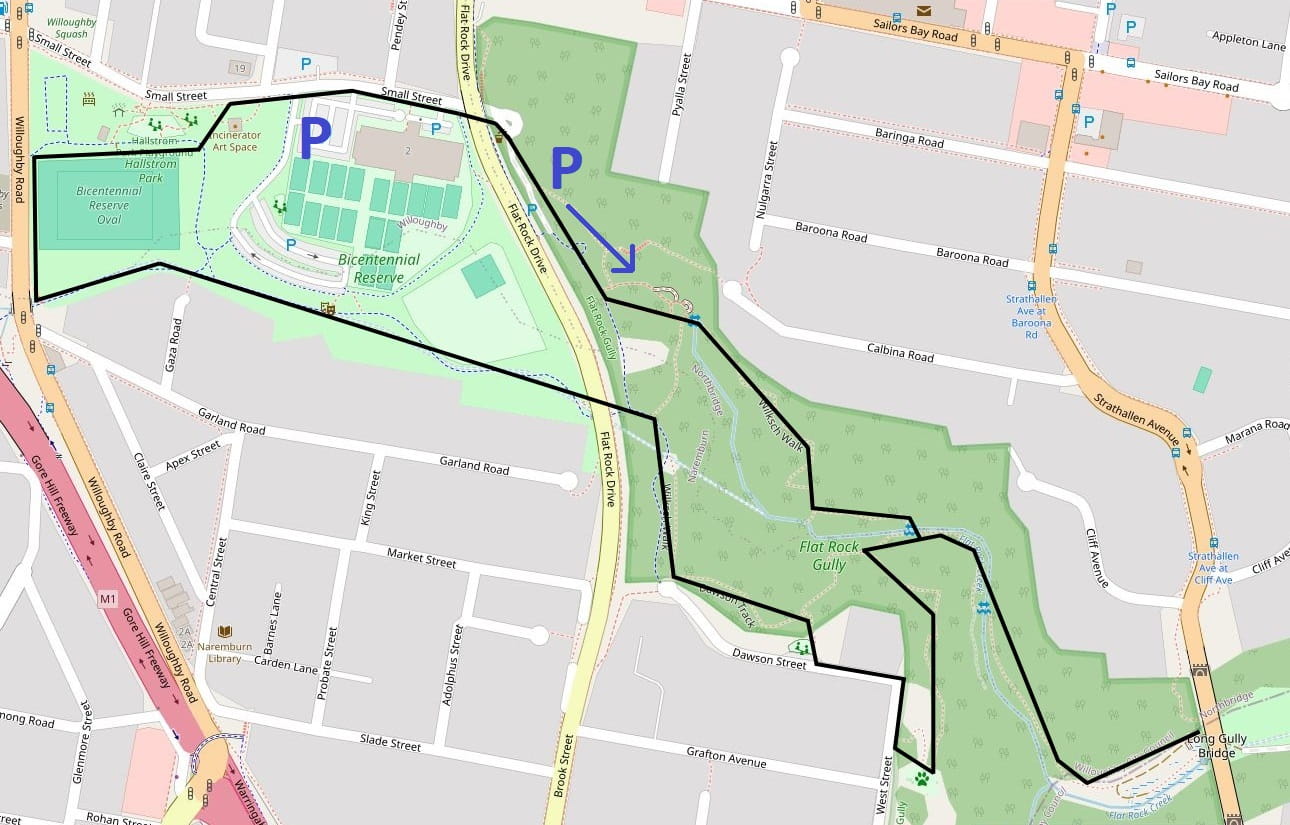 Map of Flat Rock Gully Walking Track