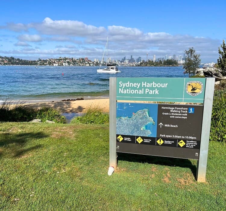 Signpost for Milk Beach
