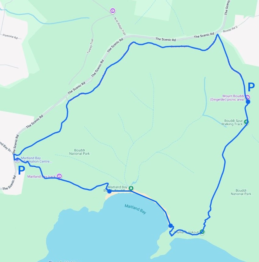 Map of Maitland Bay and Mount Bouddi Circuit Walk